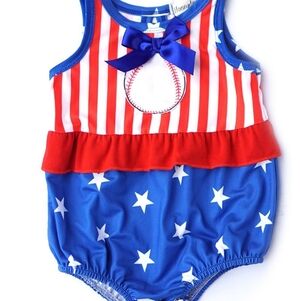 Patriotic baseball romper